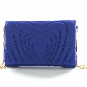 Escada Women's Satin Clutch Chain Shoulder Dark Cobalt